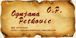 Ognjana Petković vizit kartica